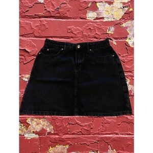 No Brand Lightly Faded Black Jean Skirt